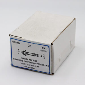 WA12414 ZINC 1/2 DRILL Wedge Anchor 1/2 x 4 1/4  25/box